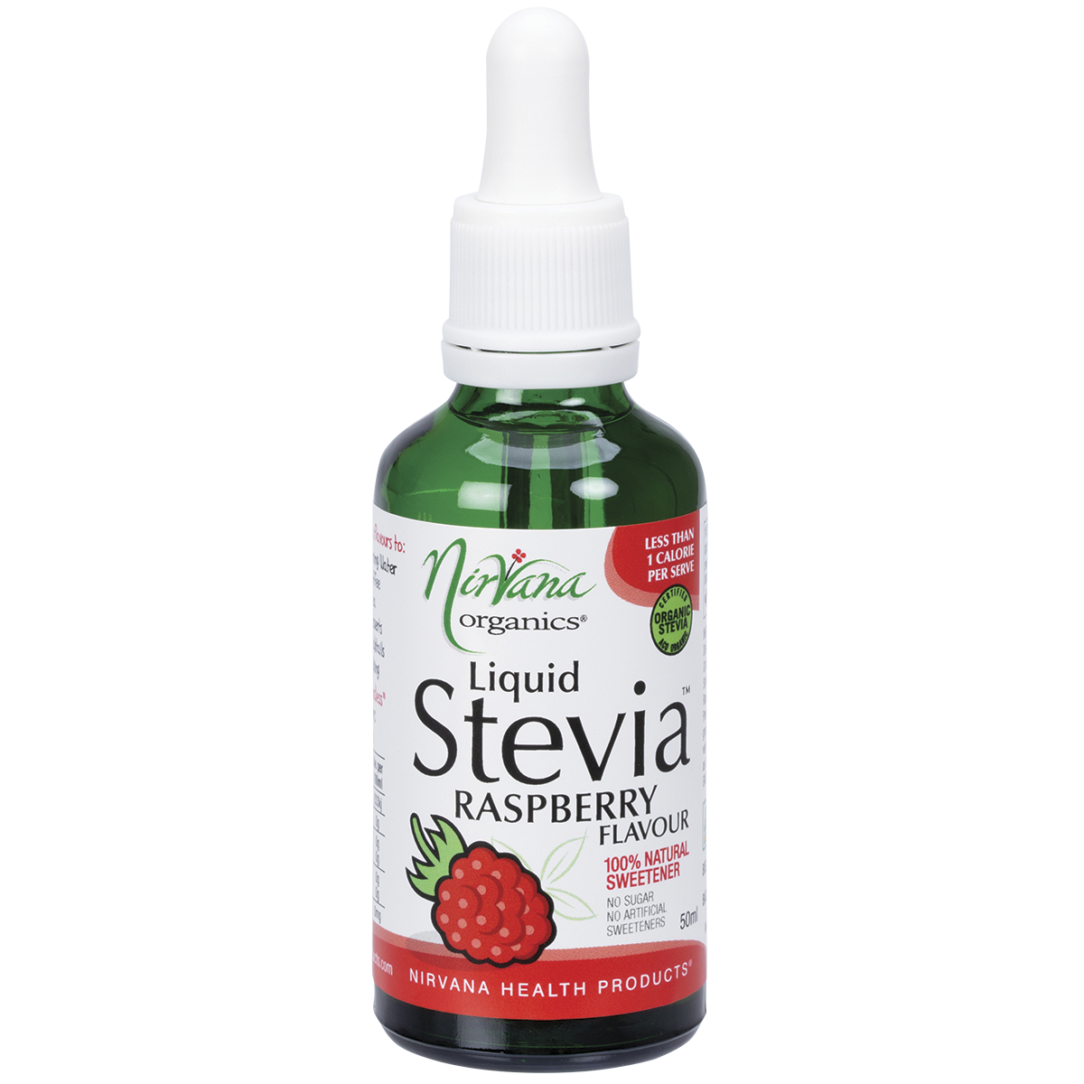 Nirvana Organics Liquid Stevia Raspberry – 50ml, front of pack