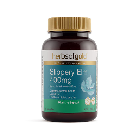 Herbs of Gold Slippery Elm 400mg – 60 Vege Capsules