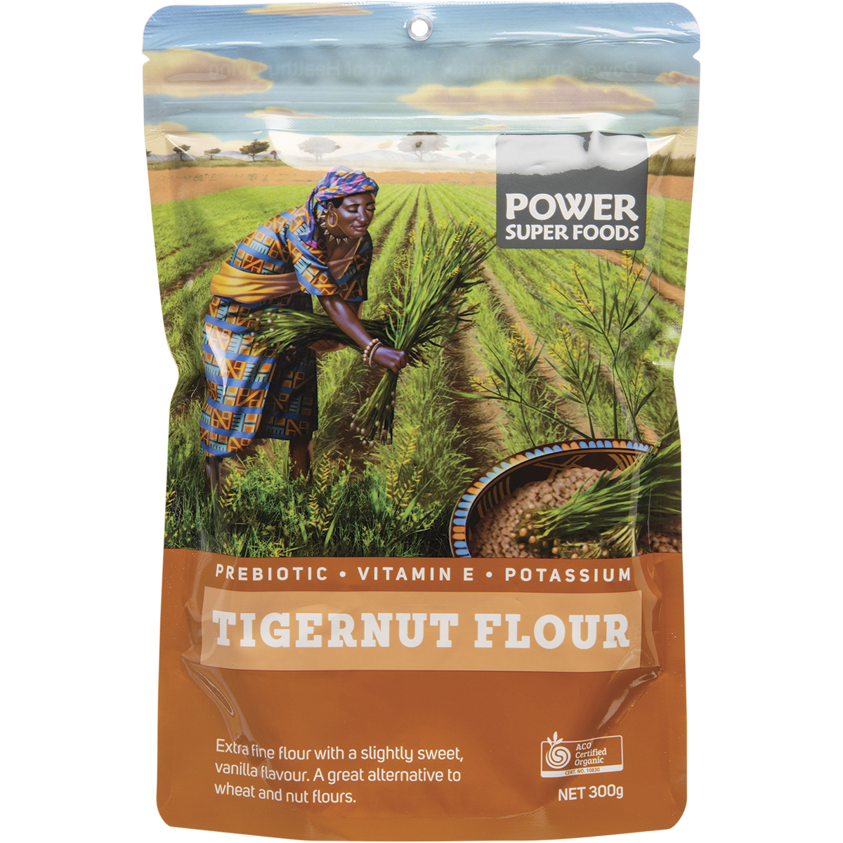 Power Super Foods Organic Tigernut Flour – 300g, front of pack