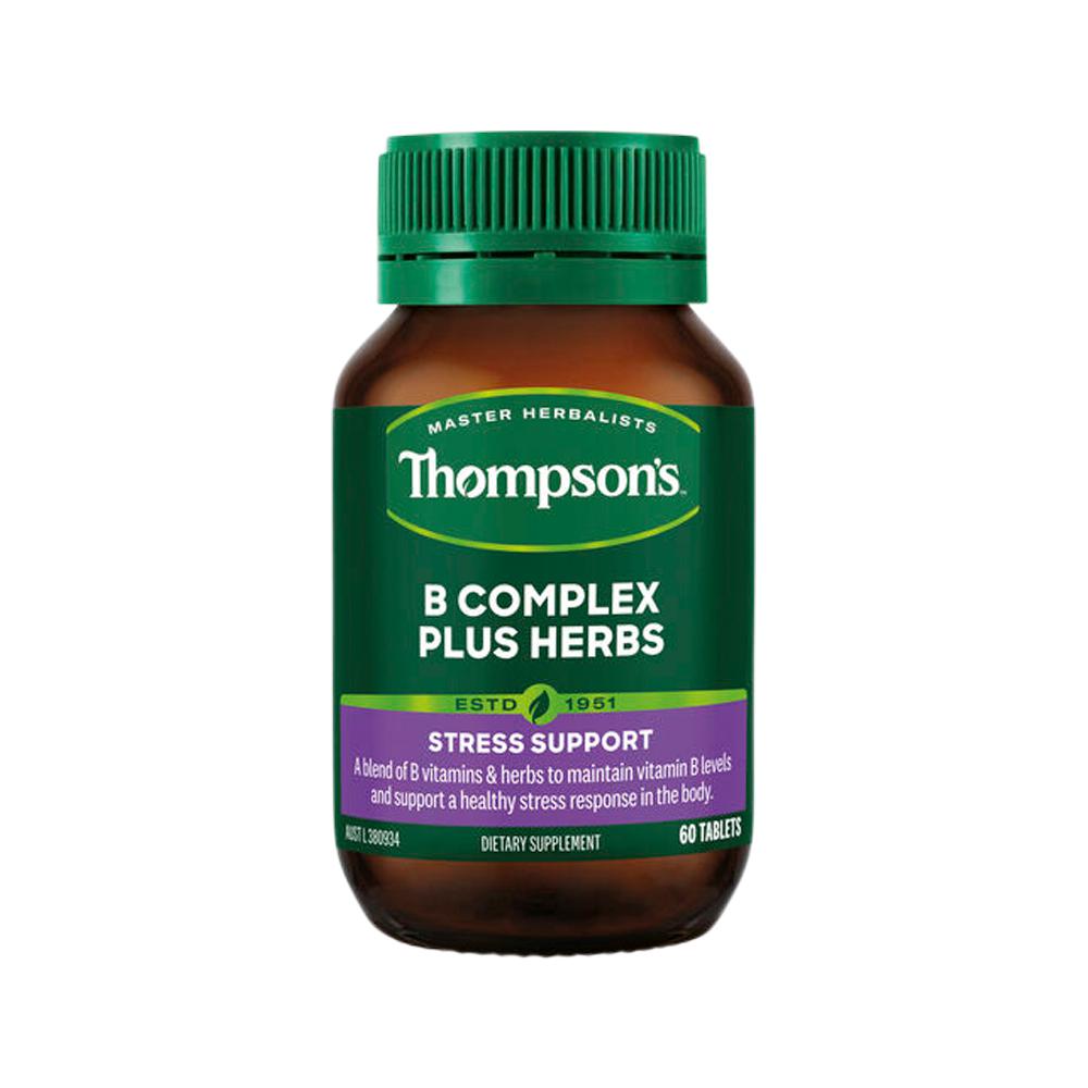 Thompson's B Complex Plus Herbs – 60 Tablets, front of pack