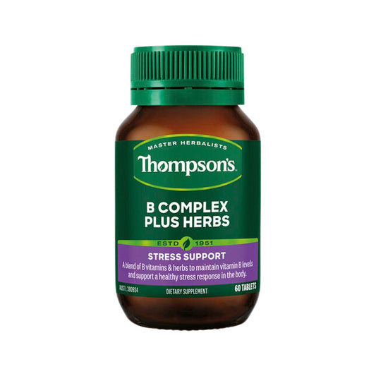 Thompson's B Complex Plus Herbs – 60 Tablets, front of pack