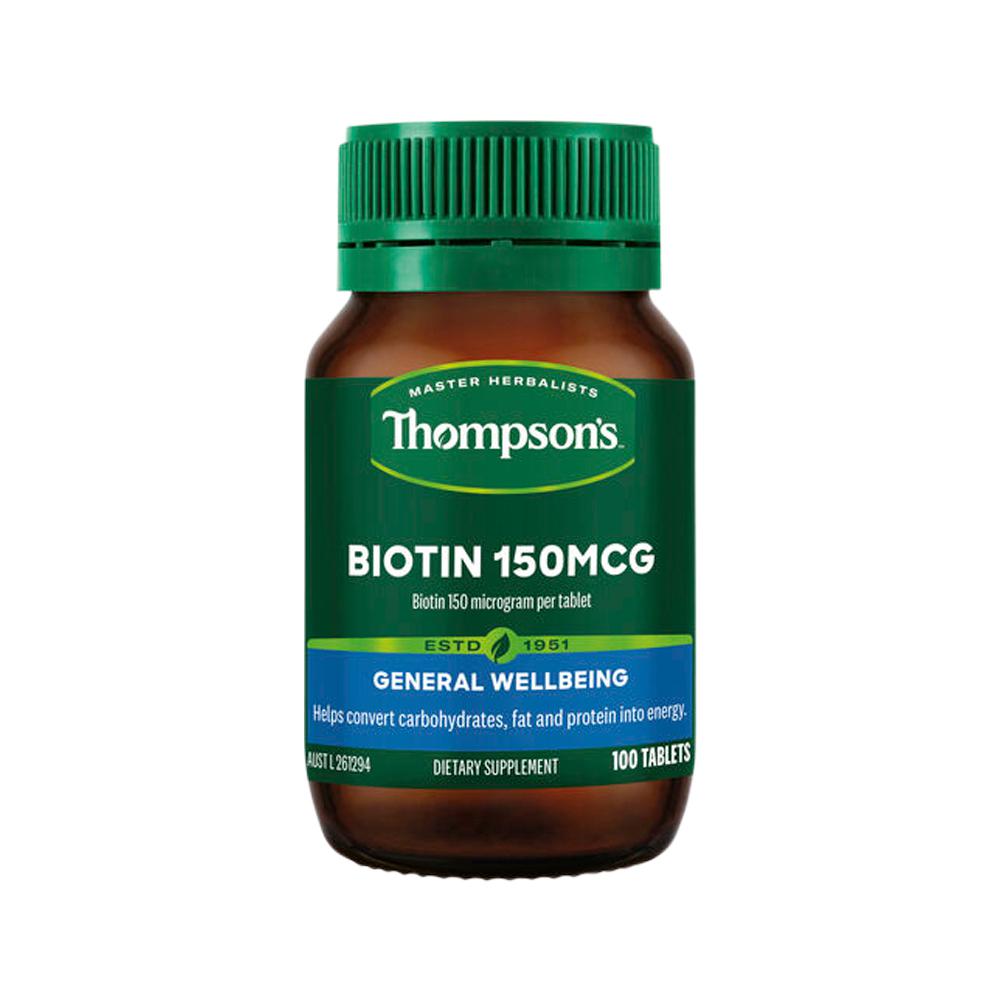Thompson's Biotin 150mcg – 100 Tablets, front of pack