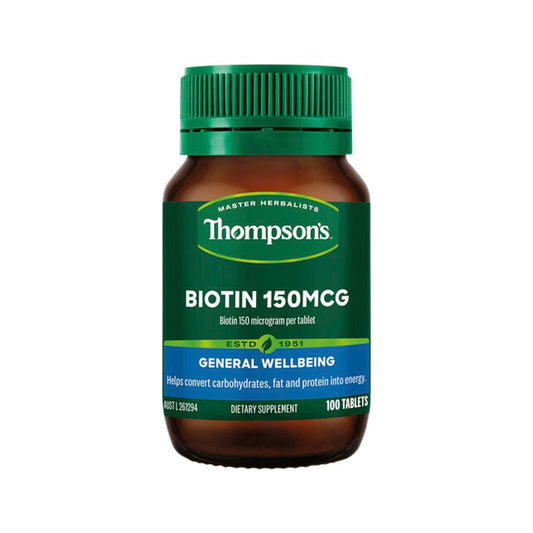 Thompson's Biotin 150mcg – 100 Tablets, front of pack