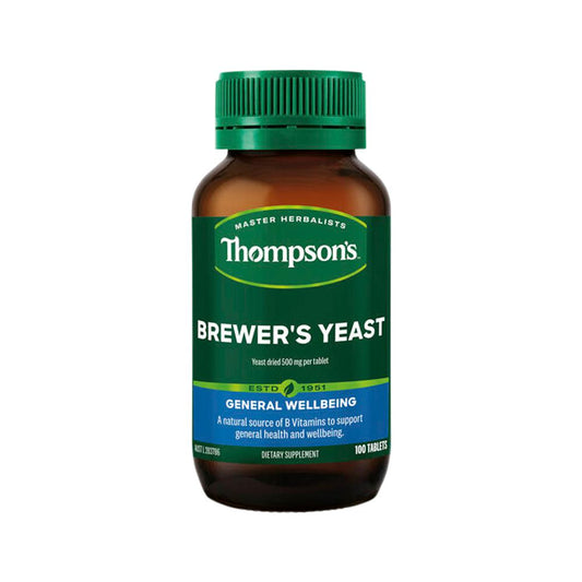Thompson's Brewers Yeast – 100 Tablets, front of pack