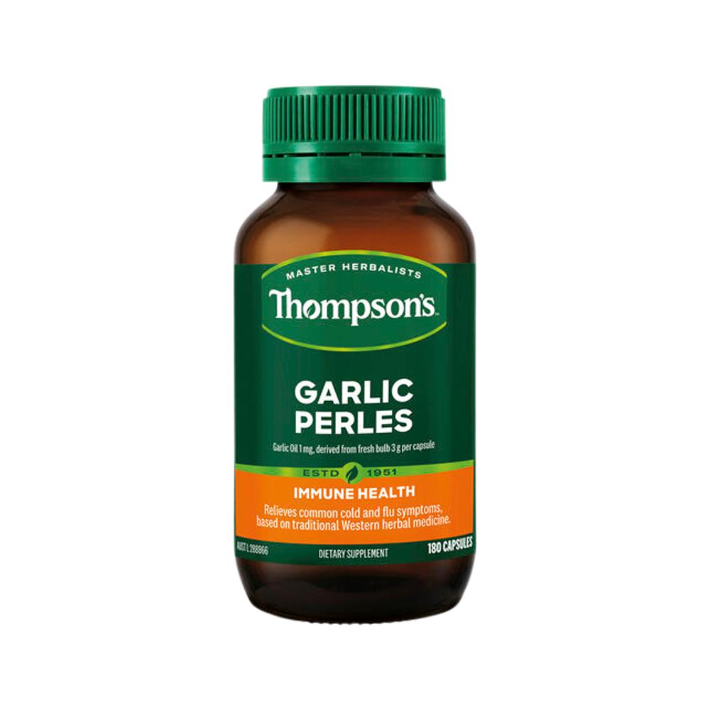 Thompson's Garlic Perles – 180 Capsules, front of pack