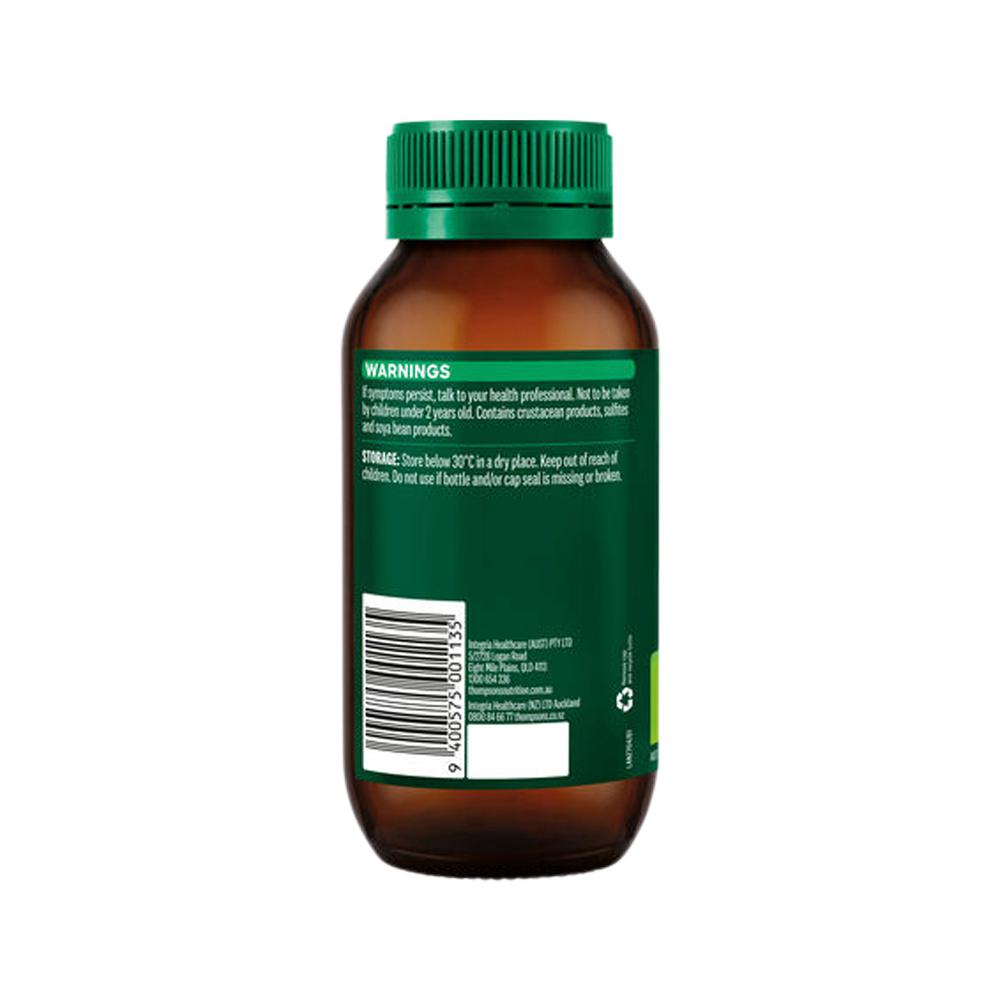 Thompson's Glucosamine & Chondroitin with Boron – 120 Tablets, back of pack