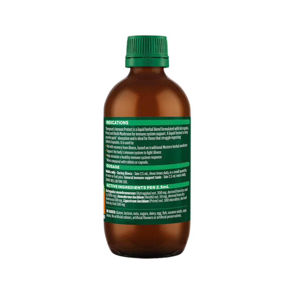 Thompson's Immune Protect Oral Liquid – 200ml, back of pack