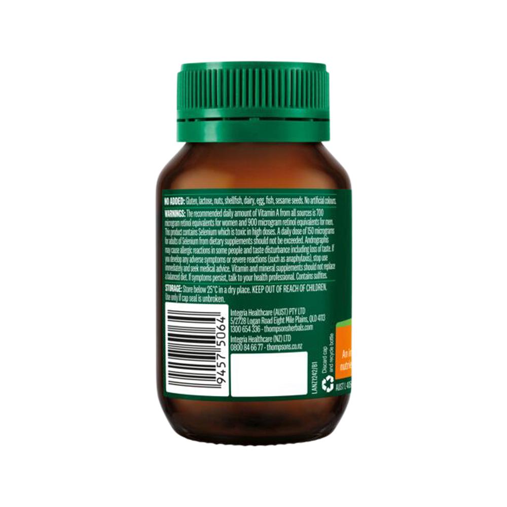 Thompson's Immunofort – 60 Tablets, back of pack
