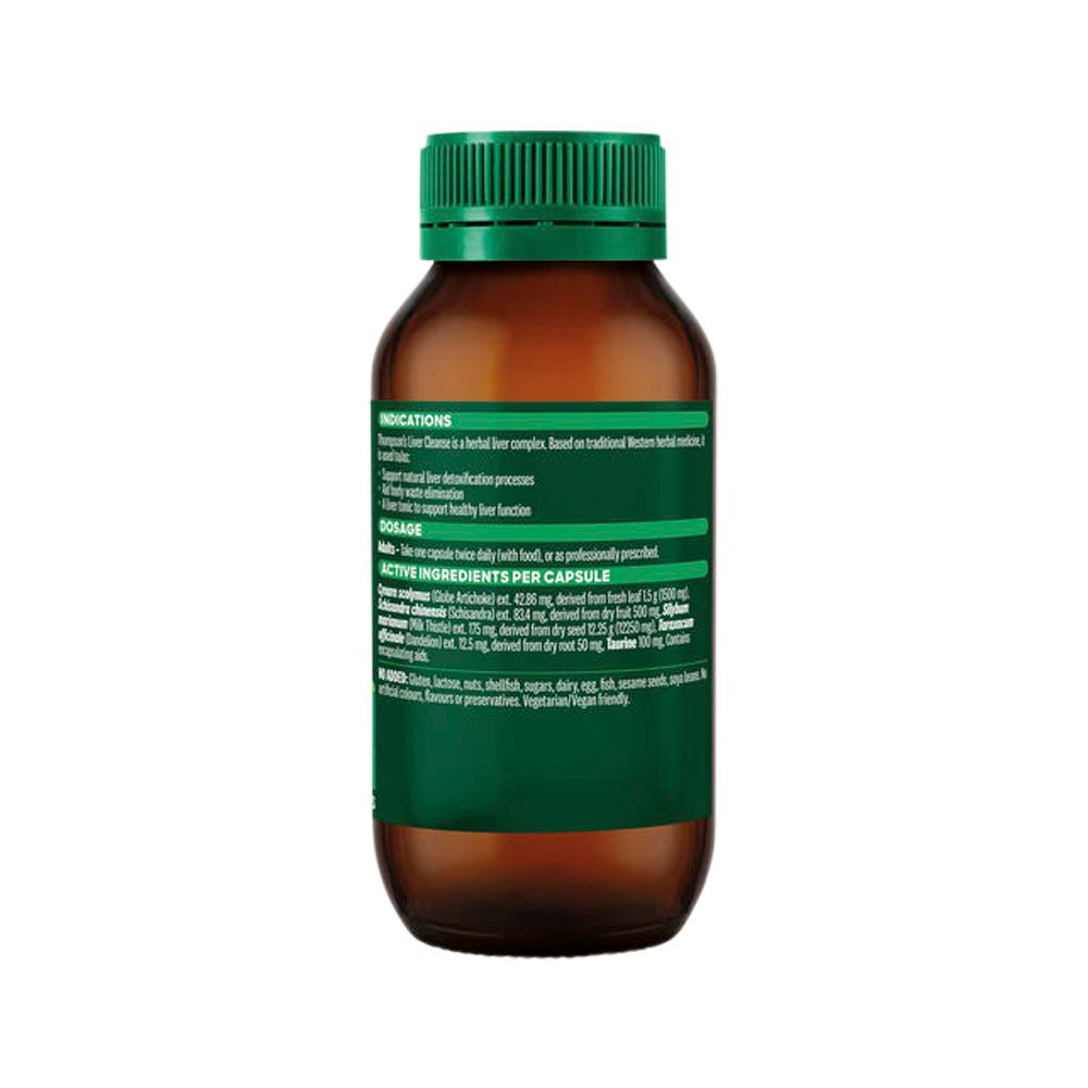 Thompson's Liver Cleanse – 120 Capsules, back of pack