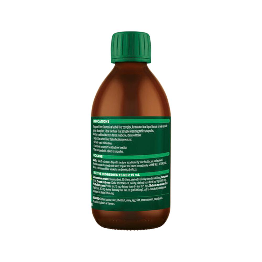 Thompson's Liver Cleanse Oral Liquid – 300ml, back of pack