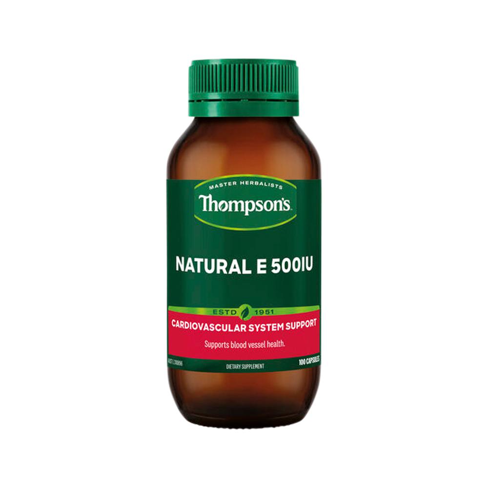 Thompson's Natural E 500IU – 100 Capsules, front of pack