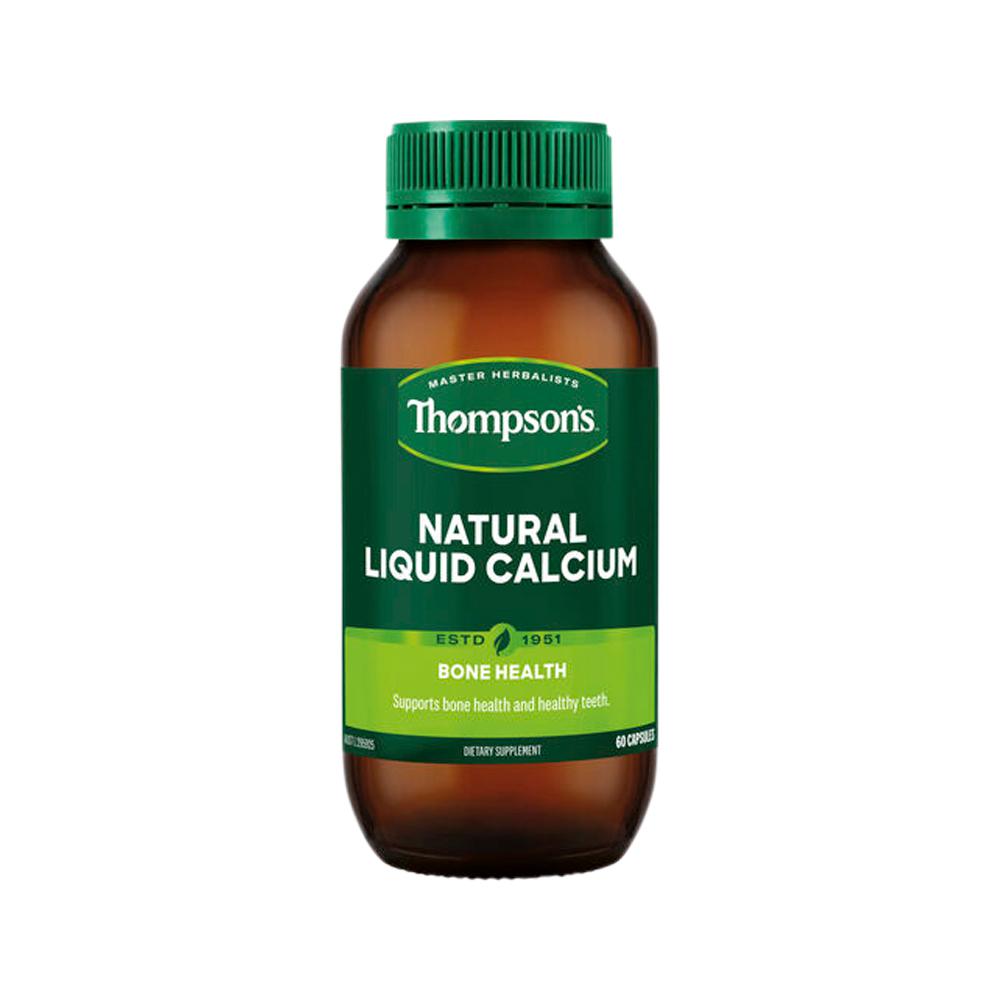 Thompson's Natural Liquid Calcium – 60 Capsules, front of pack