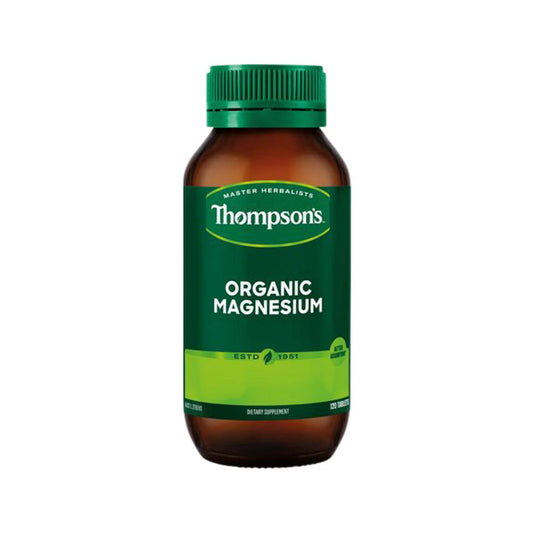 Thompson's Organic Magnesium – 120 Tablets, front of pack