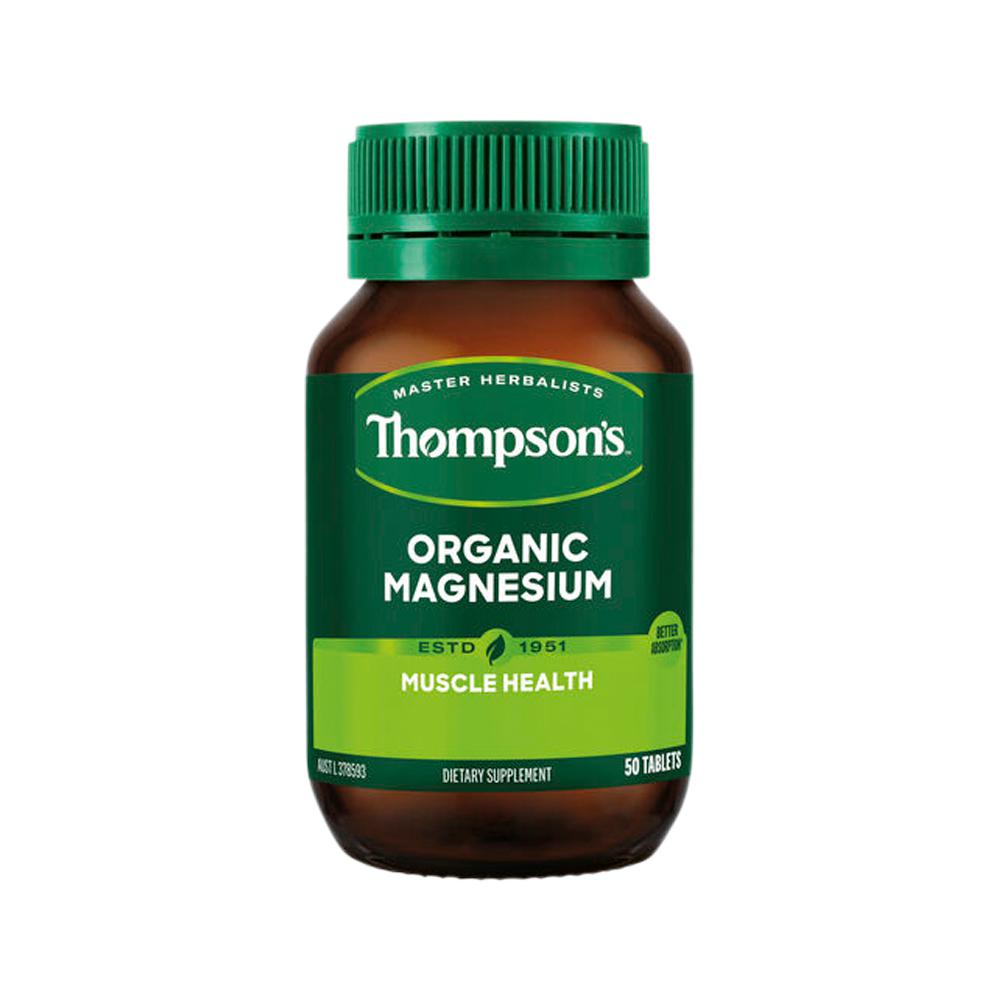 Thompson's Organic Magnesium – 50 Tablets, front of pack