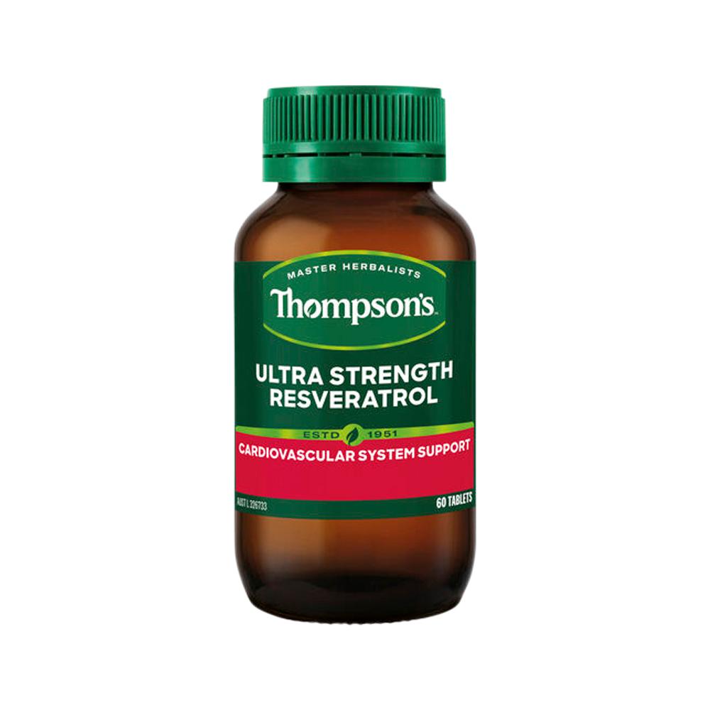 Thompson's Ultra Strength Resveratrol – 60 Tablets, front of pack