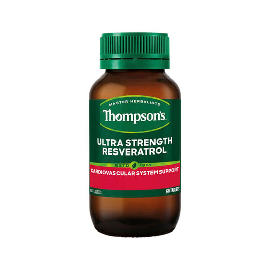 Thompson's Ultra Strength Resveratrol – 60 Tablets, front of pack