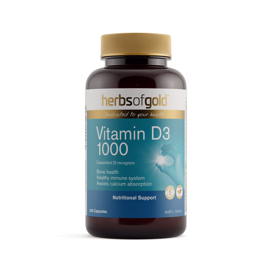 Herbs of Gold Vitamin D3 1000 – 240 Vege Capsules