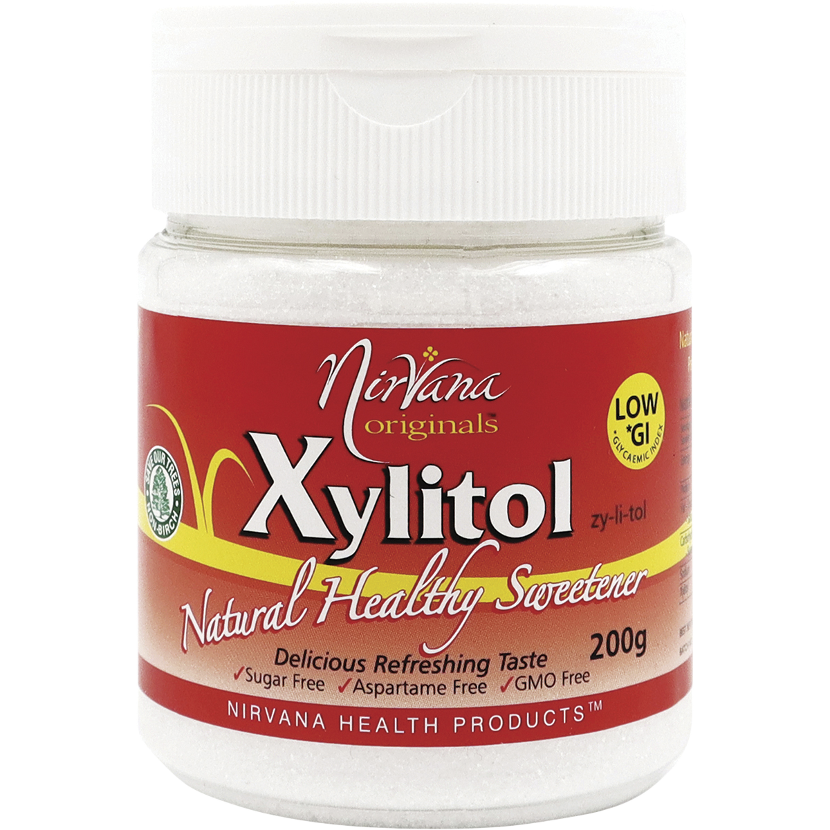 Nirvana Originals Xylitol Refillable Shaker – 200g, front of pack