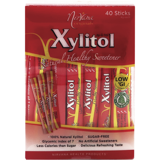 Nirvana Originals Xylitol Sticks – 40 x 4g, front of pack