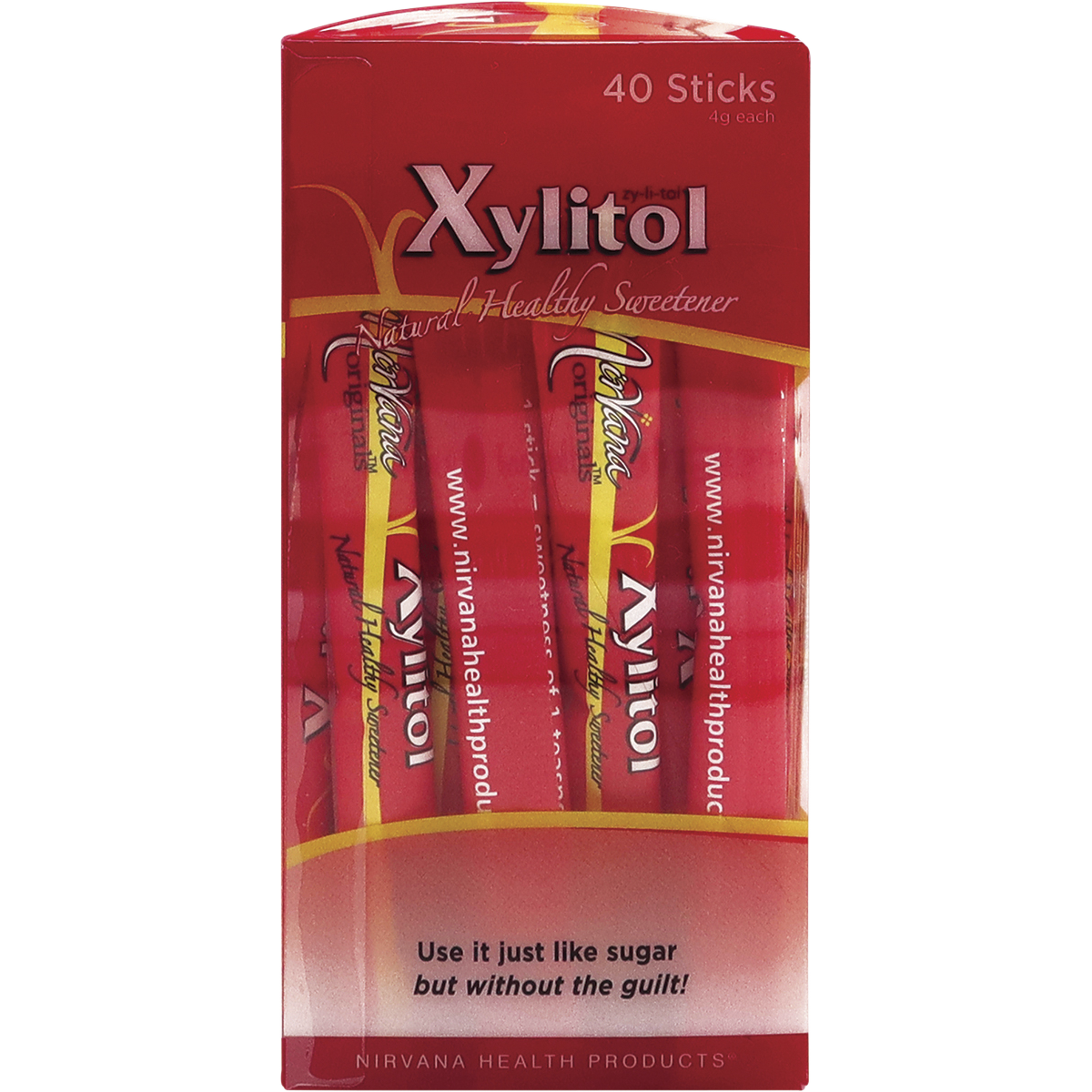 Nirvana Originals Xylitol Sticks – 40 x 4g, pack detail