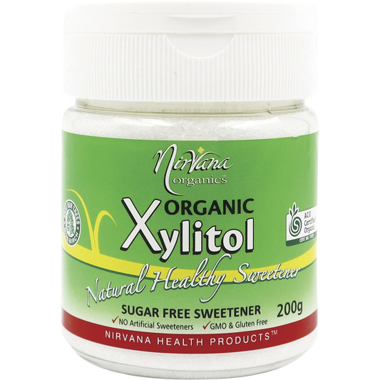 Nirvana Organics Xylitol Refillable Shaker – 200g, front of pack