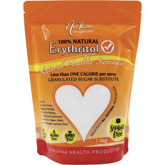 Nirvana Originals Erythritol 100% Natural – 1.5kg, front of pack