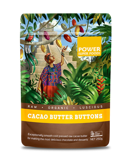 Power Super Foods Cacao Butter Buttons – 250g