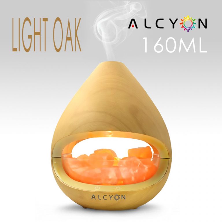 ALCYON KIYOSHI ULTRASONIC LIGHT OAK SALT LAMP DIFFUSER [160ml 6+hrs